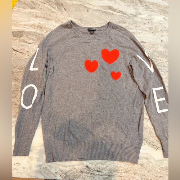 torrid Sweaters - Torrid Gray Heart LOVE Graphic Crewneck Sweater Women’s 00 Medium